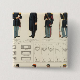 Uniforms, US, CS armies 15 Cm Square Badge