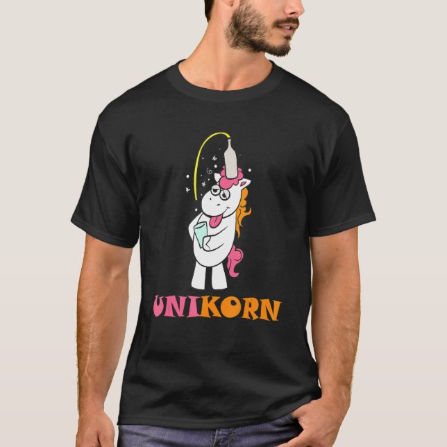 Unikorn Unicorn Korn Alcohol Beer Booze Festival T-Shirt (Front)
