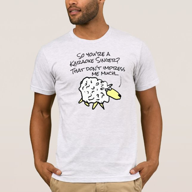 Unimpressed Sheep - Karaoke Singer T-Shirt (Front)