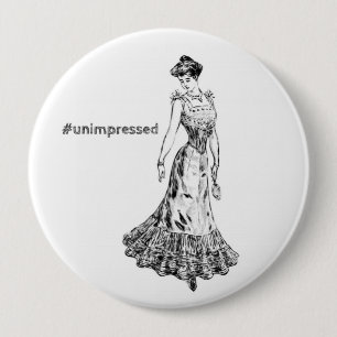 Unimpressed Vintage Lady 10 Cm Round Badge