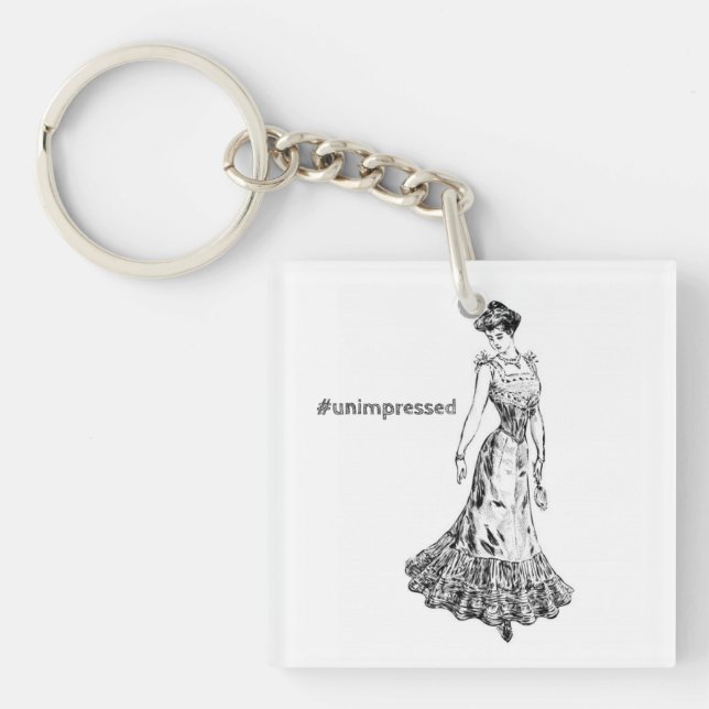 Unimpressed Vintage Lady Keychain (Front)