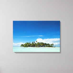 Uninhabited or desert tropical island canvas print