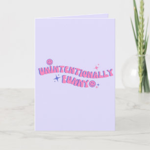 Unintentionally Funny Pink Retro Groovy Text Card