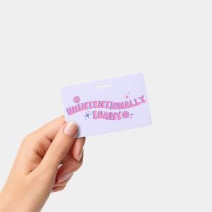 Unintentionally Funny Pink Retro Groovy Text ID Badge