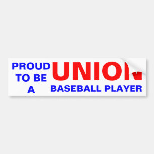 UNION BASEBALL PLAYER BUMPER STICKER