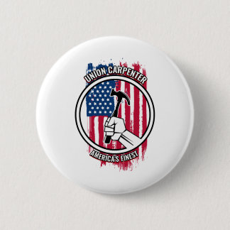 Union Carpenter Gift Proud American Skilled 6 Cm Round Badge