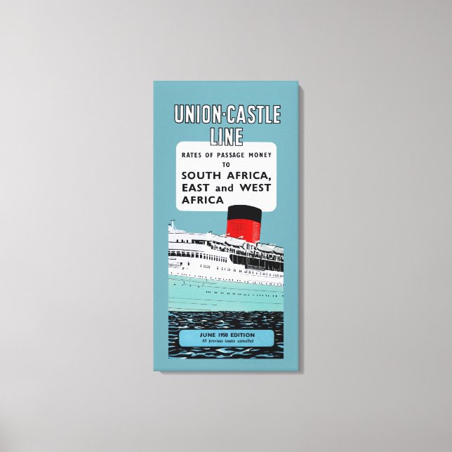 Union Castle Line Brochure ~ L Canvas Print (Front)