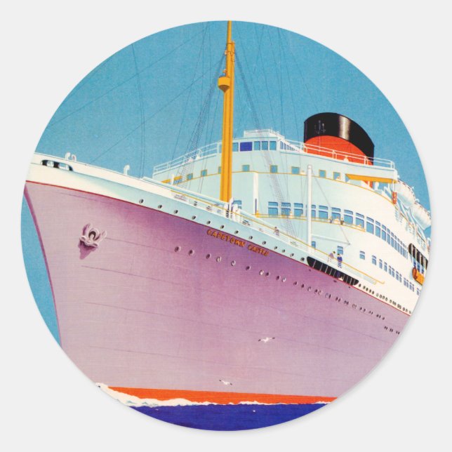Union Castle ~ The Big Ship Way Classic Round Sticker (Front)