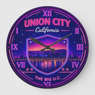 Union City California Skyline Large Clock