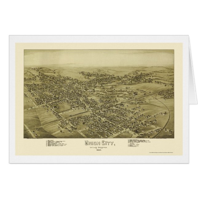 Union City, PA Panoramic Map - 1895 (Front Horizontal)