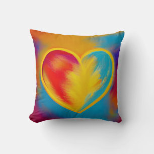 Union Colourful Heart Throw Pillow
