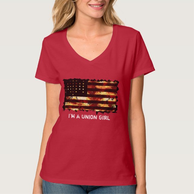 Union Flag, Civil War, Stars and Stripes, USA T-Shirt (Front)