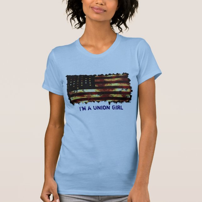 Union Flag, Civil War, US Flag Funny Tee (Front)
