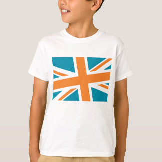 Union Flag Kid's Shirt (Teal/Orange) CUSTOMIZABLE