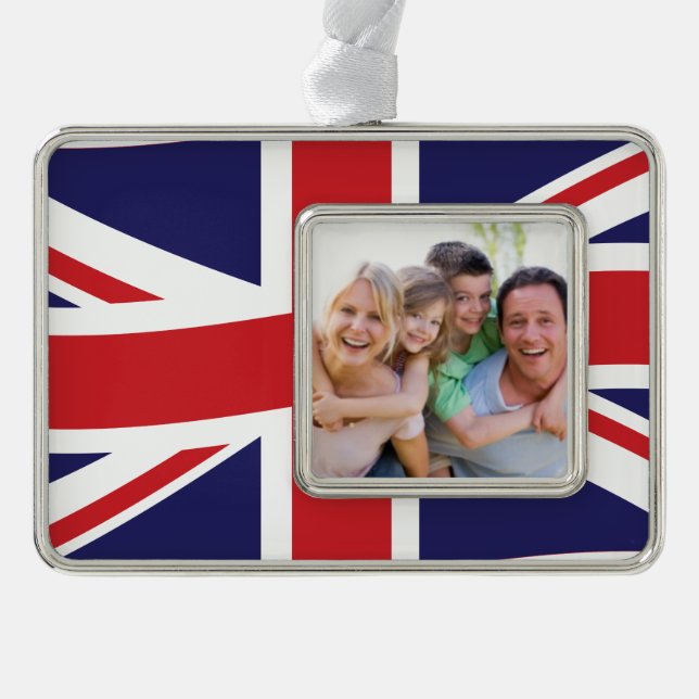Union Flag Silver Plated Framed Ornament (Front)