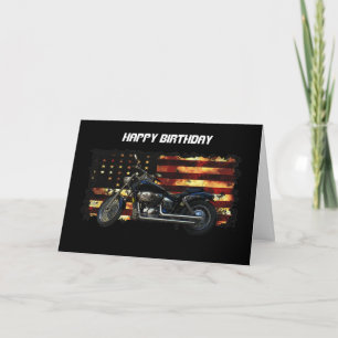 Union Flag, Stars and Stripes, Motorcycle Card