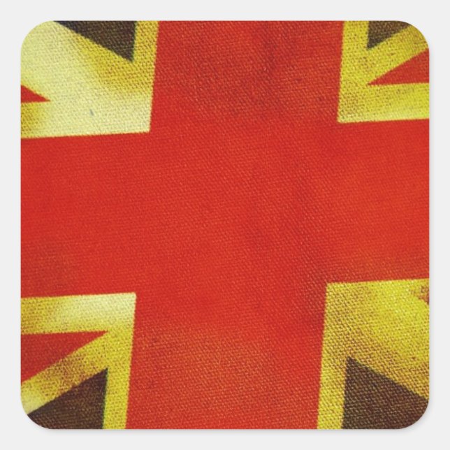 Union Flag Worn Design Square Sticker (Front)