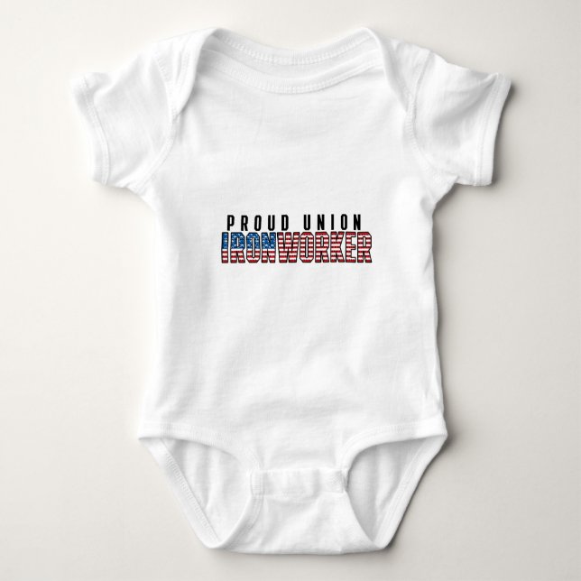 Union Ironworker Baby Bodysuit (Front)
