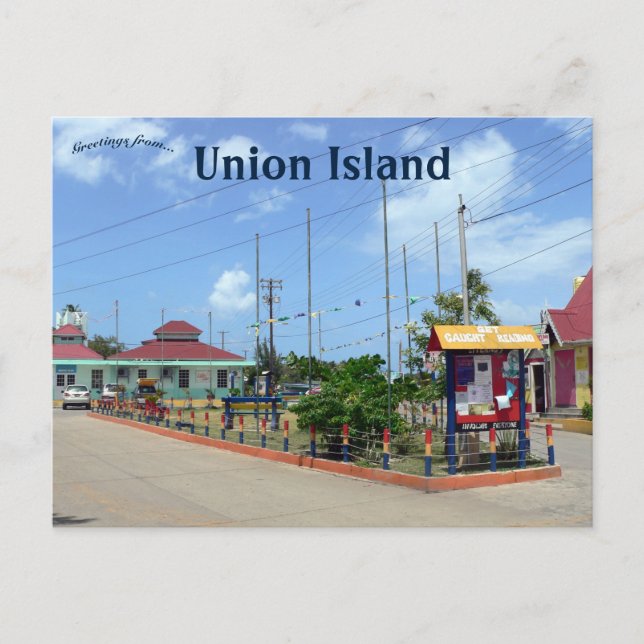 Union Island Main Square Postcard (Front)