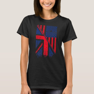 Union Jack & American Flag For Usa & British Expat T-Shirt