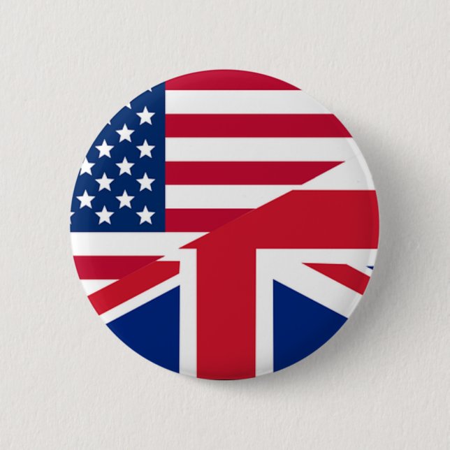 Union Jack American Flag Pattern Stars Stripes 6 Cm Round Badge (Front)