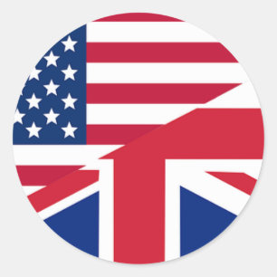 Union Jack American Flag Pattern Stars Stripes Classic Round Sticker