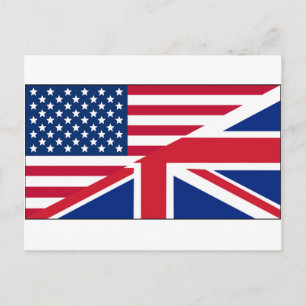 Union Jack American Flag Pattern Stars Stripes Postcard