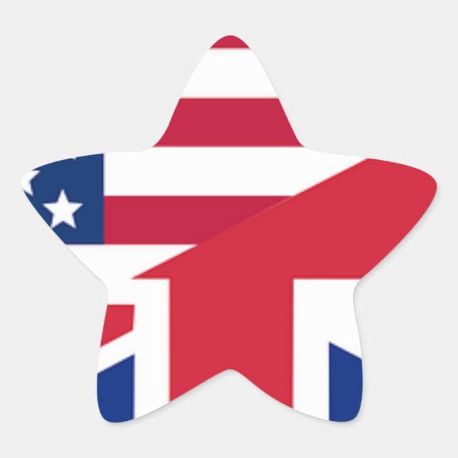 Union Jack American Flag Pattern Stars Stripes Star Sticker (Front)