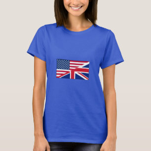 Union Jack American Flag Pattern Stars Stripes T-Shirt