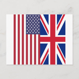 Union Jack And United States of America Flags Postcard