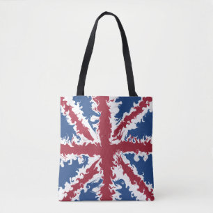 Union Jack Bag, UK Flag Liquid Art Tote Bag