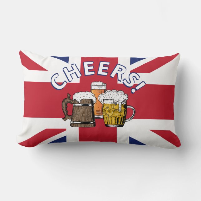 Union Jack Beers Cheers Lumbar Cushion (Front)