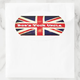 Union Jack Bob's Your Uncle Cool Oval Sticker