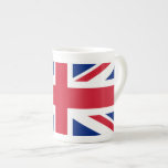 Union Jack Bone China Mug<br><div class="desc">The British flag applied to a bone china mug.  Set includes mugs in several sizes (including bone china,  and espresso cups),  candy jar,  pitchers and tea pot in two sizes.</div>
