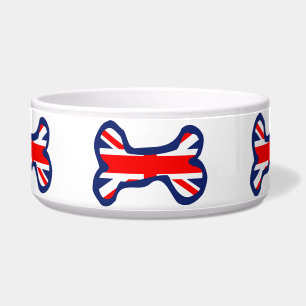 Union Jack Bone Pet Bowl