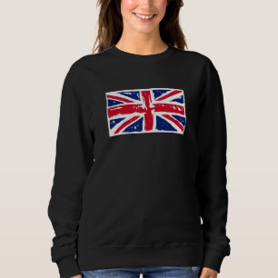 UNION JACK BRITIAN FLAG STAMP GRAPHIC SWEATSHIRT
