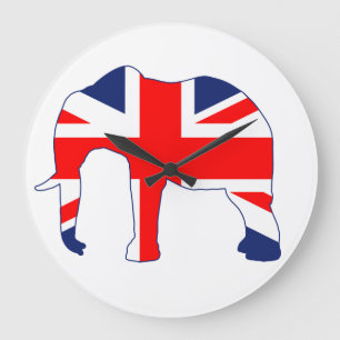 Union Jack British Elephant Clock