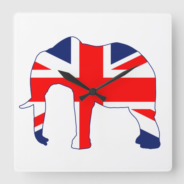 Union Jack British Elephant Clock (Front)