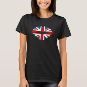 Union Jack British Flag Lips British Isles Great B T-Shirt