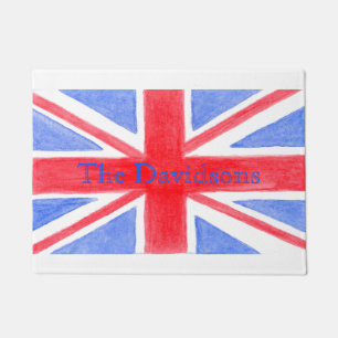 Union Jack British Flag NAME Doormat