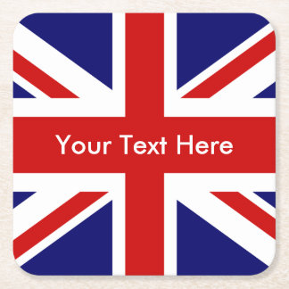 Union Jack British Flag Square Paper Coaster