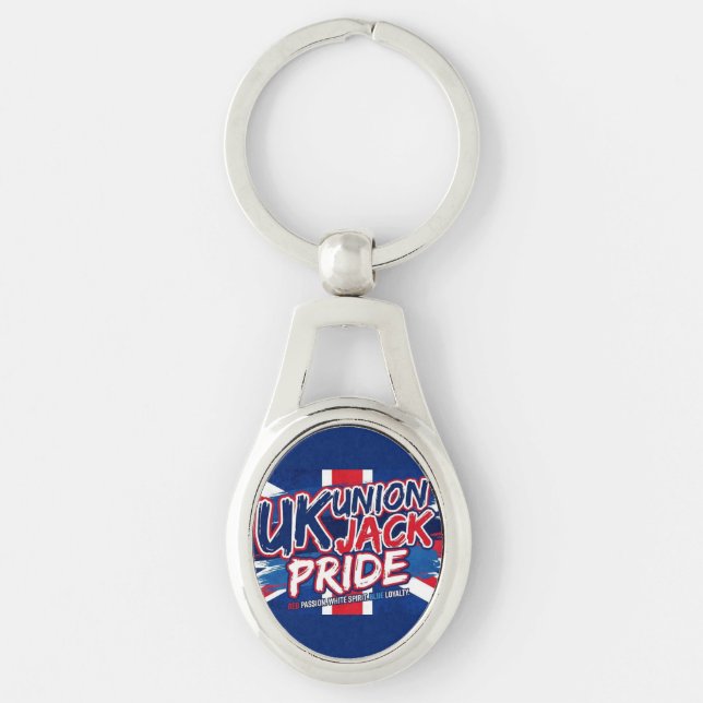 Union Jack British Flag Vintage Personalised Key Ring (Front)