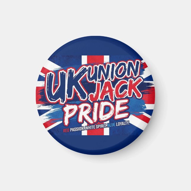Union Jack British Flag Vintage Personalised Magnet (Front)