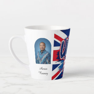 Union Jack British Flag Vintage Personalized Latte Mug