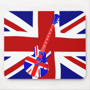 Union Jack British Guitar Art 2 Mouse Pad