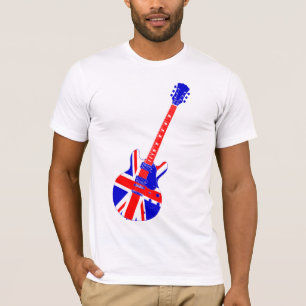 Union Jack British Guitar Art T-Shirt