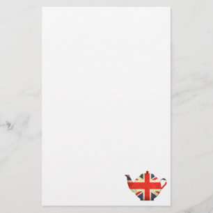 Union Jack British Teapot Stationery