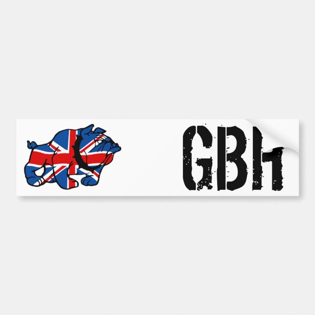 Union Jack Bulldog Bumper Sticker (Front)