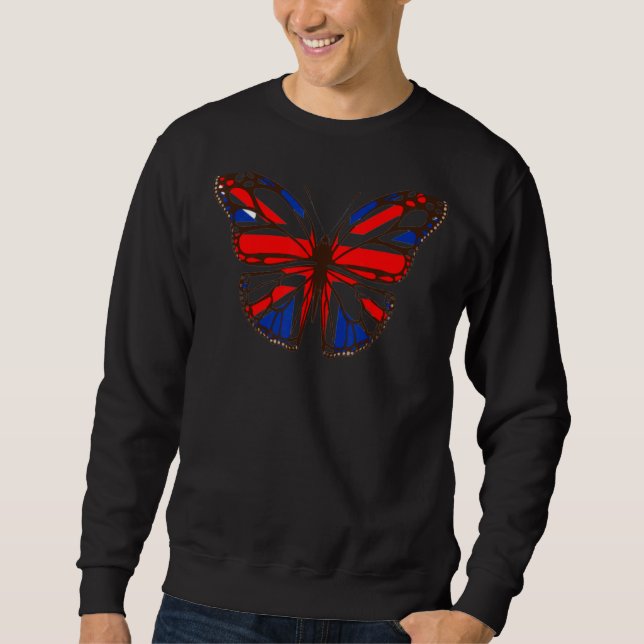 Union Jack Butterfly British Flag Sweatshirt (Front)