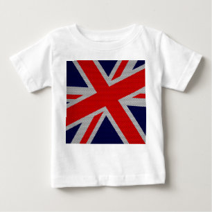 Union Jack Carbon Fibre Style Decor Baby T-Shirt